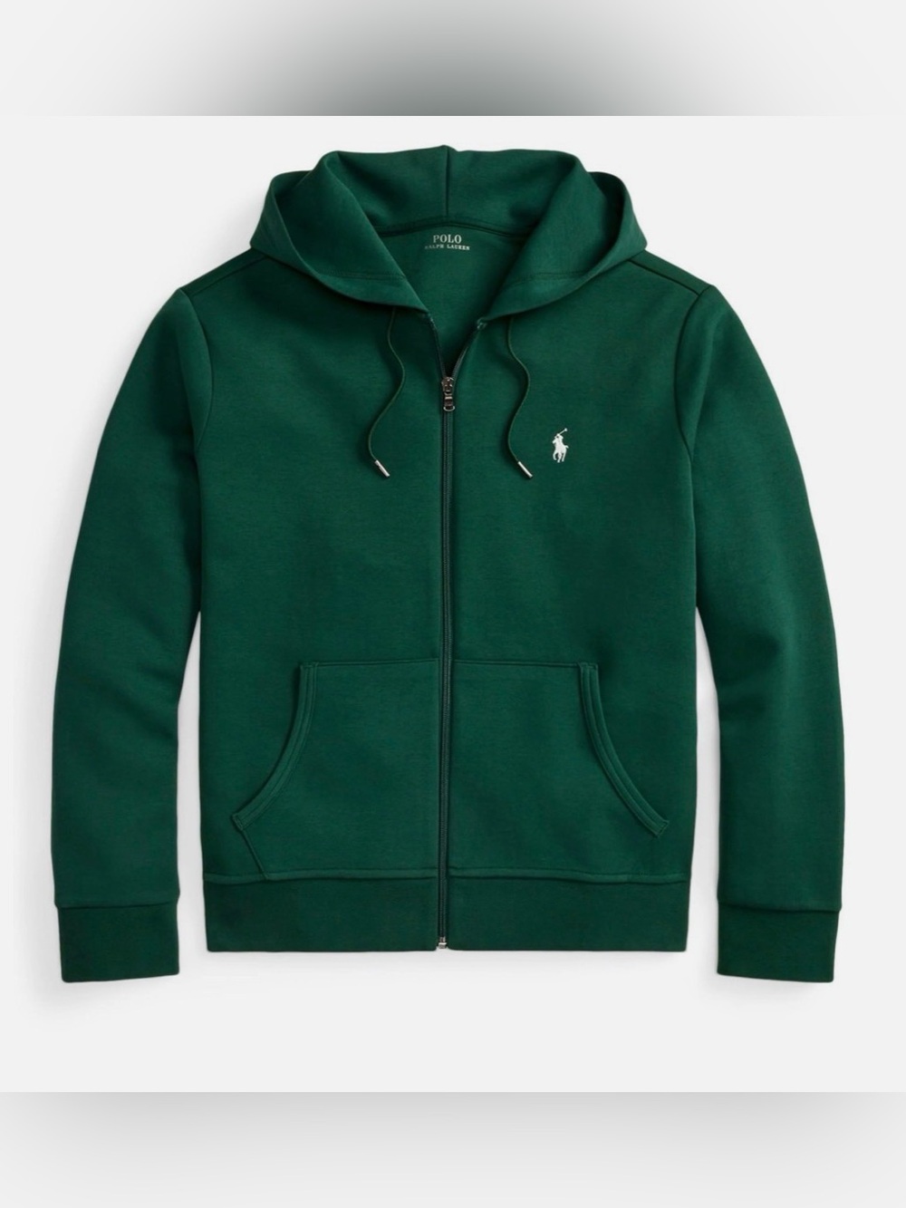 NWT Polo Ralph Lauren DARK GREEN Double Knit Full Zip Hoodie Sweatshirt